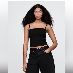 NEW GAP Closeknit Cropped Tube Top Black Large Removable Adjustable Straps